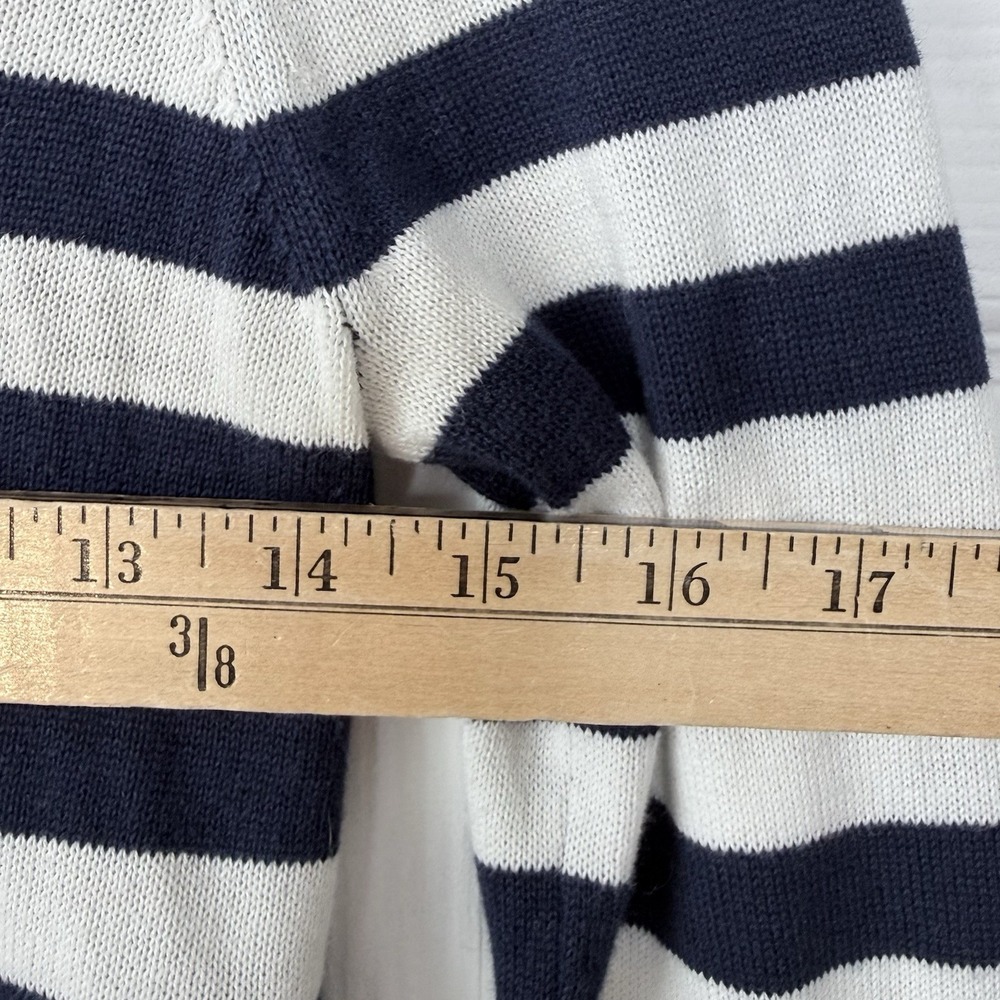 Aeropostale‎ Striped Babydoll Sweater Small Blue White Henley Scoop Neck Y2K - Picture 4 of 8